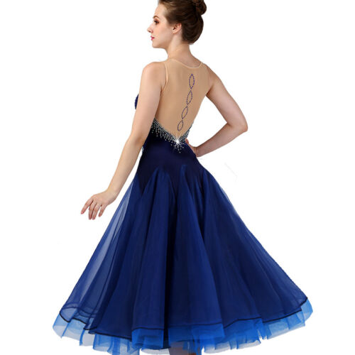 NEW Latin Ballroom Dance Dress Modern Salsa Waltz Standard Long Dress#F411