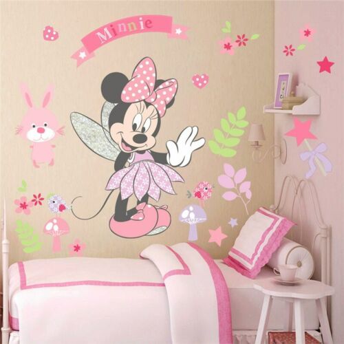 Minnie Mouse Cartoon Wall Stickers For Kids Baby Girls Rooms Nursery Home 