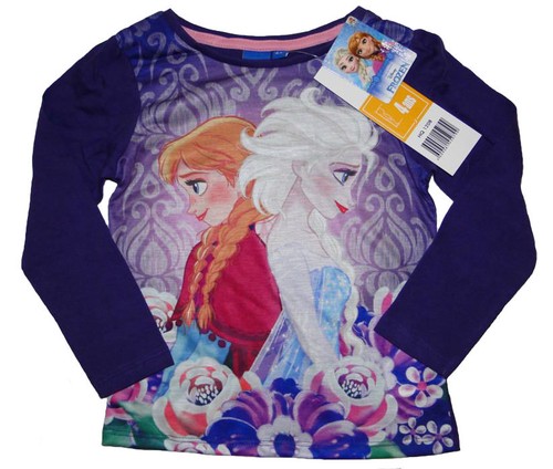 Frozen die Eiskönigin Mädchen Langarmshirt Anna Elsa Kinder langarm Shirt Neu
