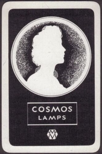 Playing Cards 1 Single Card Old COSMOS LAMPS Girl Lady Advertising Art Picture B 