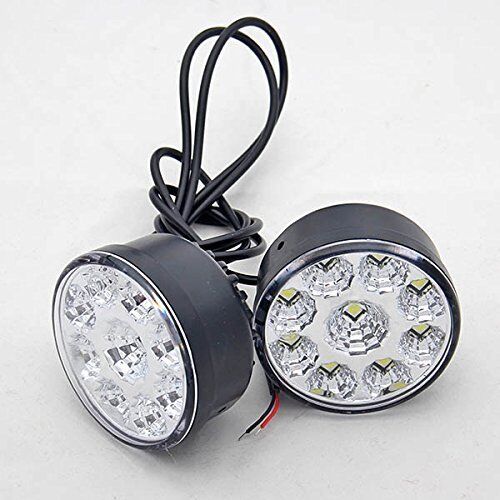 2x Daytime 9 LED Round Driving Running Light DRL Car Fog Lamp Head Light White J