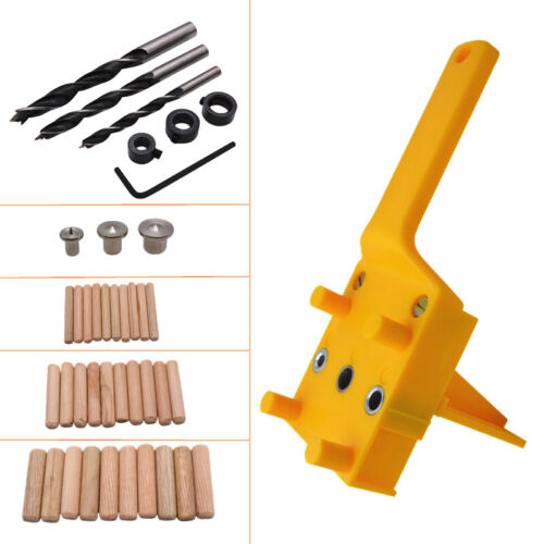 41PCS Handheld Woodworking Dowel Jig Set Wood Hole Drilling Guide DIY Tool 6/8mm 