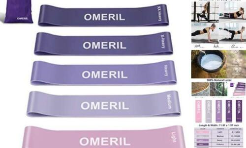 Skin-Friendly Exercise Loop Bands with 5 Res Set of 5 OMERIL Resistance Bands