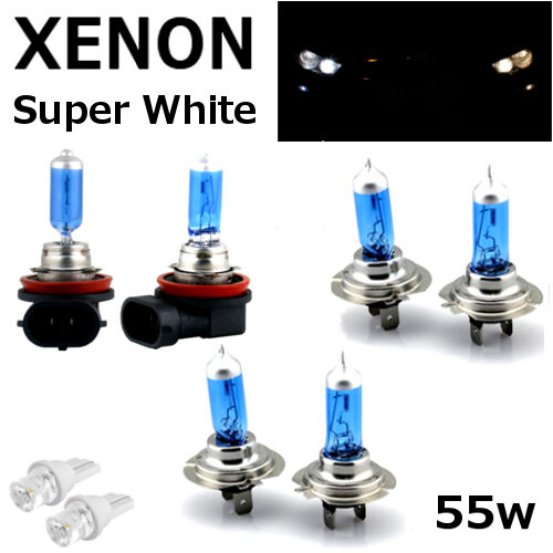 H7 H7 H11 55w SUPER WHITE XENON UPGRADE HID Headlight Bulbs SET 12v HIGH/LOW/FOG 