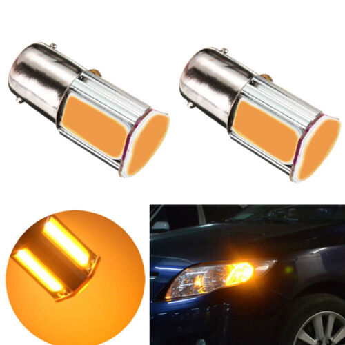 1pcs Car Amber//Yellow 8000K 1156 4 COB LED Turn Signal Rear Light Bulb Lamp