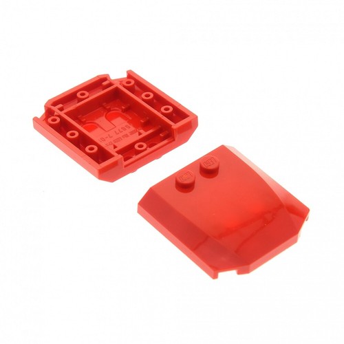 2 x Lego System Engine Bonnet Red 4 x 4 x 2//3 Car Train Roof Hood 45677