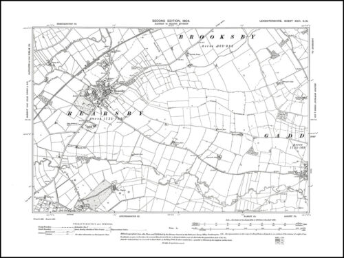 Burbage in 1904 old map Leicestershire 42SE