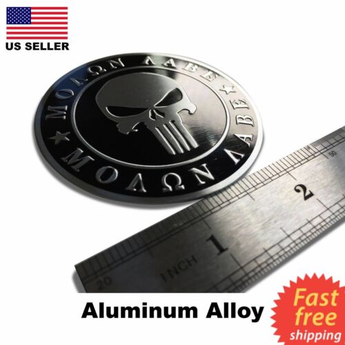ALUMINUM 2nd Amendment Decal Sticker Bumper Molon Labe Right To Bear Arms NRA