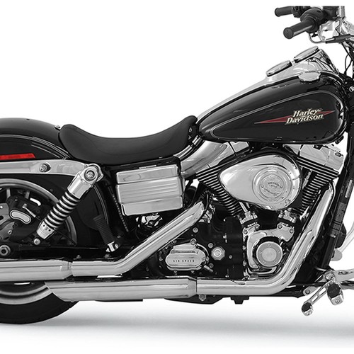 Mustang Black Low Profile Runaround Solo Seat 2006-17 Harley Dyna Models