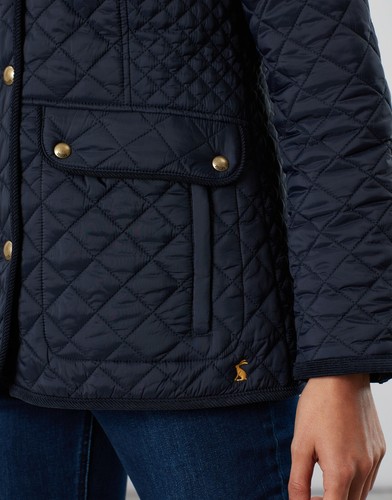 Joules Newdale Ladies Quilted Coat Navy Size 12
