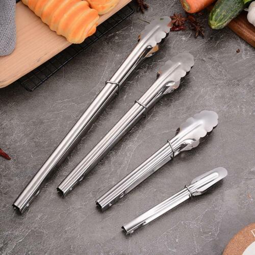 BBQ Tong Kitchen Cooking Food Stainless Steel Utensil Clip U7A0 