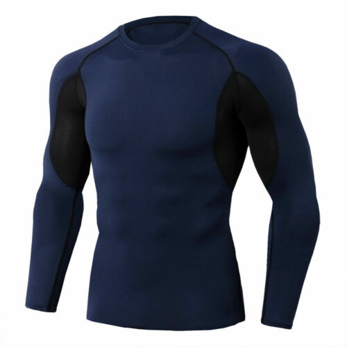 Men/'s Athletic Compression Tops Sports Gym Running Long Sleeves T-Shirt Cool Dry