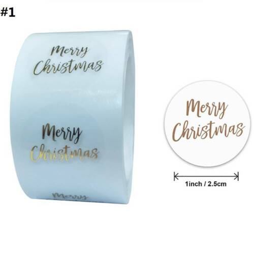 500pcs Gold Foil Merry Christmas Stickers Seal Labels Xmas Card Gift Box Decor.j 