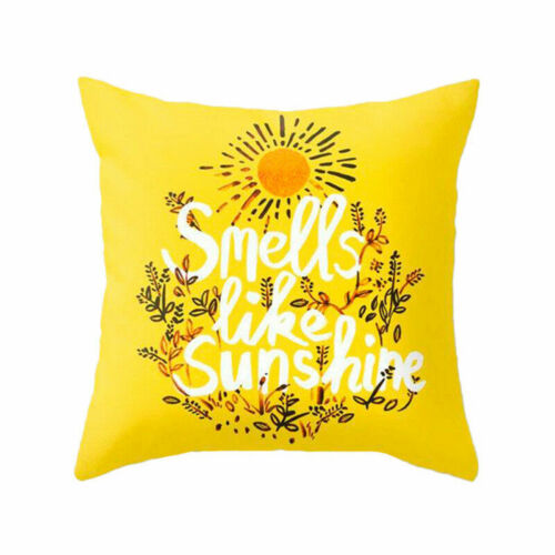 18" 18" Jaune Polyester Pillow Case Sofa Voiture taille Throw Cushion Cover Home 