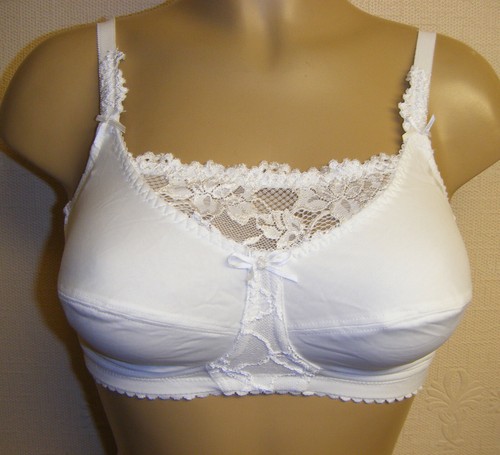 WHITE Mastectomia Reggiseno serita Lola post intervento chirurgico PROTESI TASCHE pannello di modestia