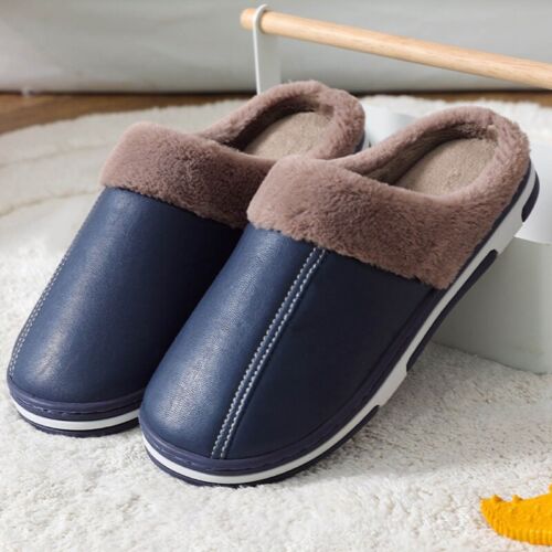Men Women Slippers Slip On Plush Soft Winter Warm Ladies Home Indoor Shoes New 