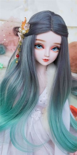 Middle and long straight hair wig For 1//3 1//4 BJD Doll