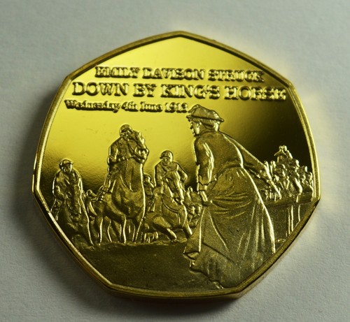 SUFFRAGETTE DAVISON KILLED 1913 NEWSPAPER Collectors Token//Medal 24ct Gold.