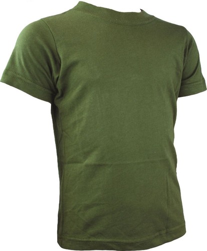 HIGHLANDER KIDS T-SHIRT ARMY MILITARY OLIVE GREEN BOYS GIRLS BRAND NEW
