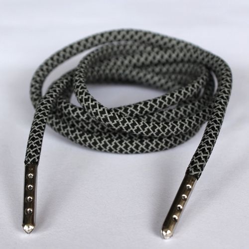 Black 3M Rope Shoe Laces With Silver Tip Kith Jordan Adidas Boost Asic Nike 45/"