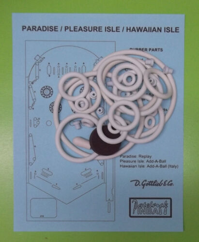 Pleasure Isle Gottlieb Paradise Hawaiian Isle pinball rubber ring kit
