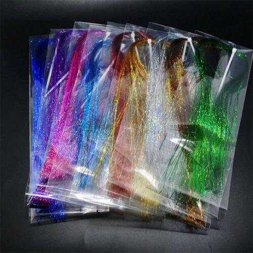 Details about  / 9 Assorted Colours Laser Holographic Flashabou Tinsel Flash Fly Tying Materials
