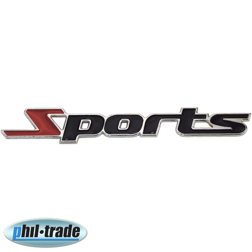 3d metal cromo Sports tuning Sport pegatinas emblema logotipo en letras negro rojo