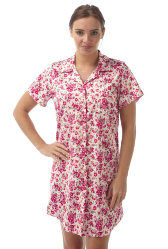 tache bleue Taille 10-18 Ivoire lilas En satin femme chemises de nuit motif floral rose
