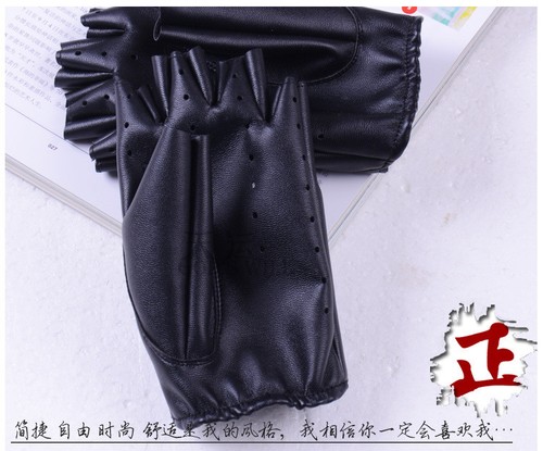 Mode Junge Punk Kunstleder Handschuhe Halbe Finger Fingerlose Radfahren Heiß