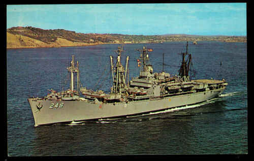 USS Paul Revere LPA-248 postcard  US Navy landing personnel transport ship