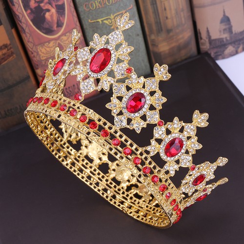 Luxury 5 Colors Wedding Crystal Large King Queen Crown Prom Party Pageant