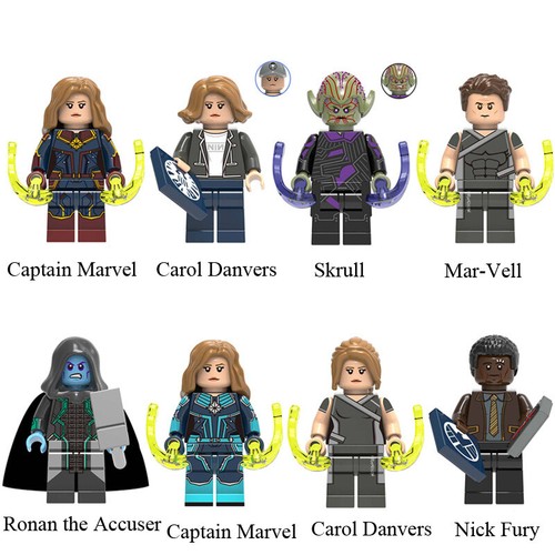 Movie Captain Marvel Carol Skrull Ronan Nick Fury Mini Toy Figure Building Block