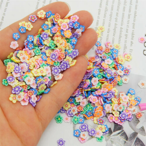 1000PCS Assorted Polymer Clay Cane Slices for Charms Phones Nail Arts Slime 