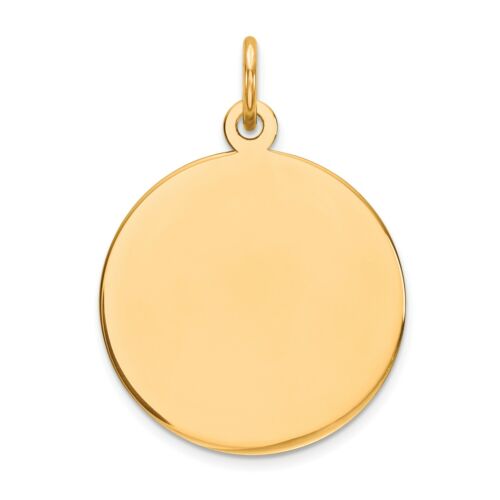 Details about  / 14k Yellow Gold 18mm Small Plain Circular Engravable Disc Charm