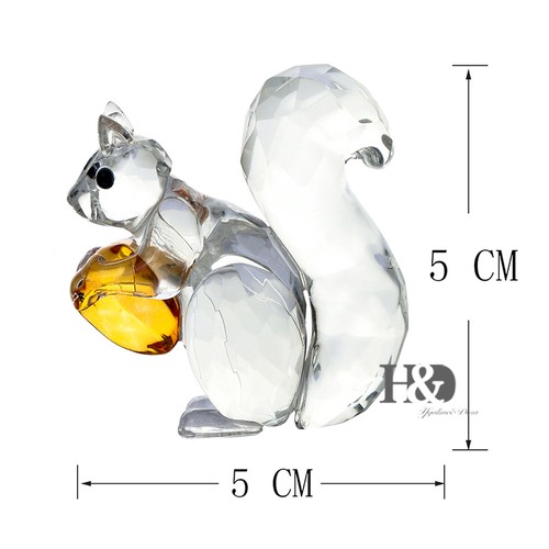 Clear Crystal Paperweight Facet squirrel Figurines Glass Wedding Ornaments Gift