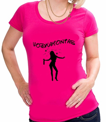 VODKAHONTAS POCAHONTAS DRINKERBELL GIRLY DAMEN SPRÜCHESHIRT PARTYSHIT FUNSHIRT