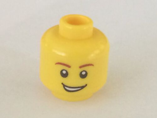 *NEW* 2 Pieces Lego Minifig YELLOW Head Male OPEN LOPSIDED GRIN