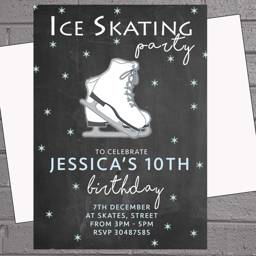 Patin à glace fête d/'anniversaire Invitations Personnalisé Filles X 12 env H2013
