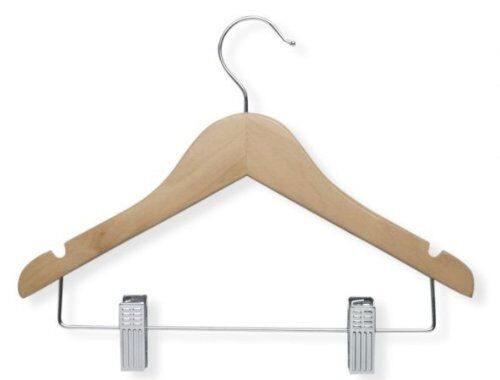 Honey-Can-Do HNGT01225 Kid&#039;s Basic Hanger with Clips Maple, 10-Pack [Kitchen]