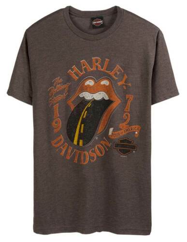 Brown Harley-Davidson Men's Rolling Stones Highway Short Sleeve Crew-Neck Tee 