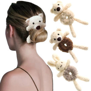 Cute Bear//Bunny Plush Hair Tie Girls Scrunchie Hair Ring Rope Hair Accessories
