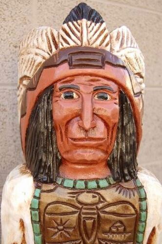 6/' CIGAR STORE INDIAN 6 ft CHIEF w Thunderbird Breastplate by Frank Gallagher