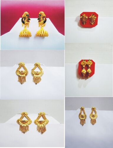South Indian 18k GoldPlated Earrings Wedding Jhumki Jhumka Women Fashion Jewelry