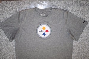 NFL-OnField-Apparel-sz-XL-EUC-Steelers-heather-dri-fit-short-sl-tee