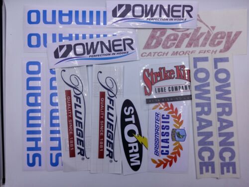 Big Brand Decals  for bass angler A bunch of 14 plus Fishing Stickers