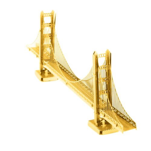 Fascinations Metal Earth 3D Laser Cut Steel Model Kit GOLD Golden Gate Bridge