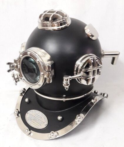 Vintage Brass Diving Divers Helmet Solid Steel US Navy Mark V Full Size Scuba