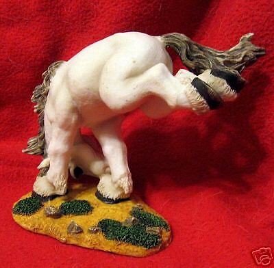 comical poses White Horse Tumbling HORSE Figurines