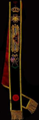 Masonic Scottish Rite 32nd 32 Degree Rose Croix Embroidered Right Shoulder SASH