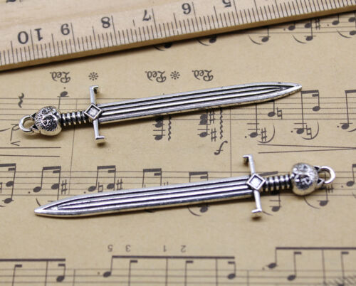 Lot 3/10/20 Sword Alloy Charms Pendants Crafts Jewelry Making DIY 67x14mm